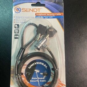 Black Notebook Security Cable with Key Lock